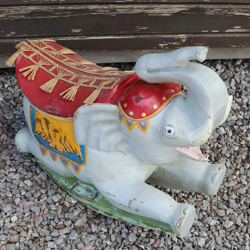FOR SALE Wooden Circus Elephant Carving  2